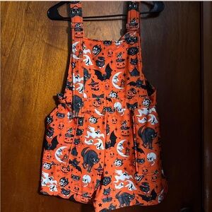 Black milk trick or treat Halloween overall shorts